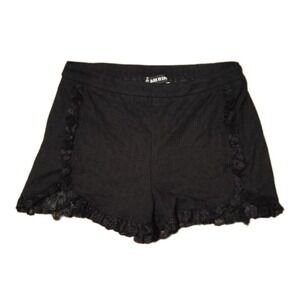 Dark In Love Womens Black Lace Ruffle Shorts L Victorian Goth Coquette